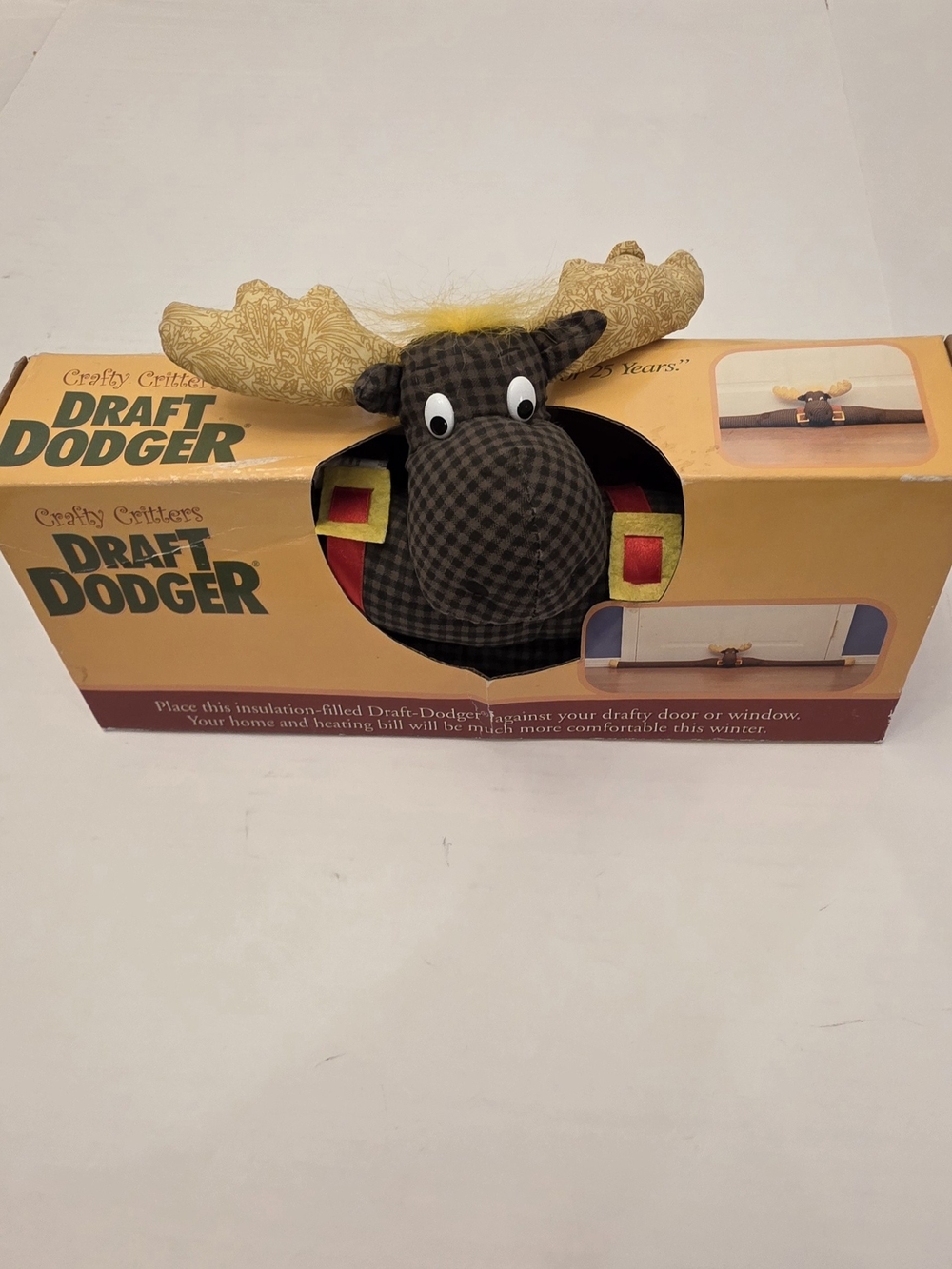Crafty Critters Draft Dodger Windows & Doors Moose Christmas Insulated Filled